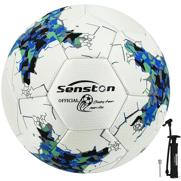 Senston サッカーボール5号球PUサッカーボール-き-トレーニング試合サッカー大人と青少年サッカーポンプ付