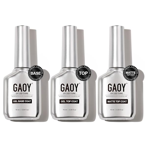 GAOY ジェルネイル トップコート ベースコート マットトップコート 16ml 3本セット ノンワイプ