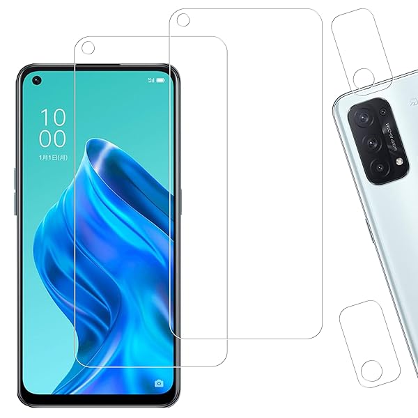 【2+2枚セット】KPNS 日本素材製 強化ガラス OPPO Reno5 A 用 ガラスフィルム カメラフィルム カバ