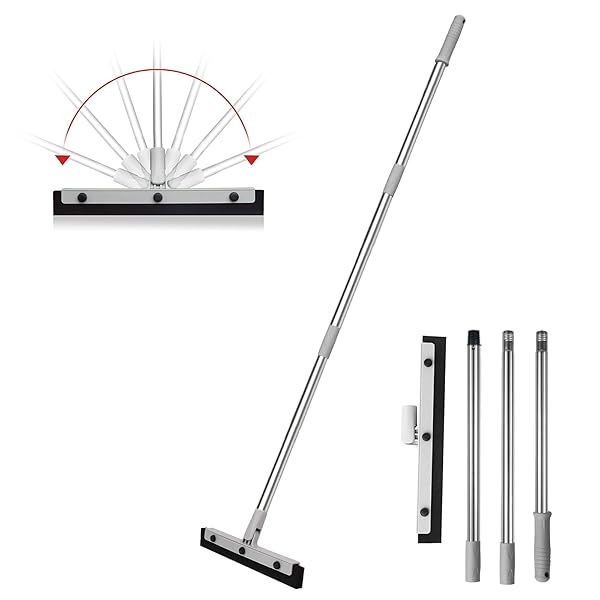 DrDirt 水切りワイパー 180°回転可能 フロアワイパー 乾湿両用 タイル/板張り/カーペット適用