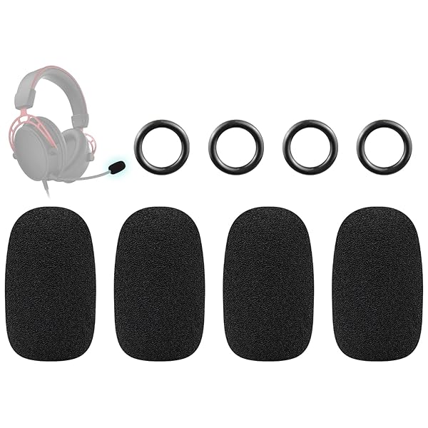 SOULWIT 4個セット マイクカバー for Hyperx Cloud/Alpha/Chat/Core/Flight/Mini/Orbit/Revolver/Stinger シリーズヘ