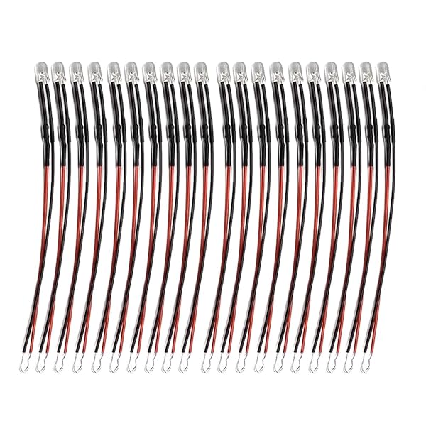 LOYELEY チップLED 3mm 20本入り 鉄道模型 電車模型 建物模型 模型電飾 配線付き 抵抗付属 ジオラ