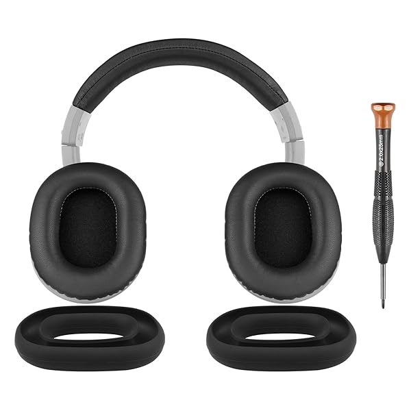 SOULWIT イヤーパッド + ヘッドバンドカバー + イヤーパッドカバー for Audio Technica ATH M40, M40X と