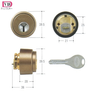 GOAL(ゴール) V18シリンダー LXタイプ GCY-213 　玄関 扉厚33mm〜42mm向け GCY213 AS・LX