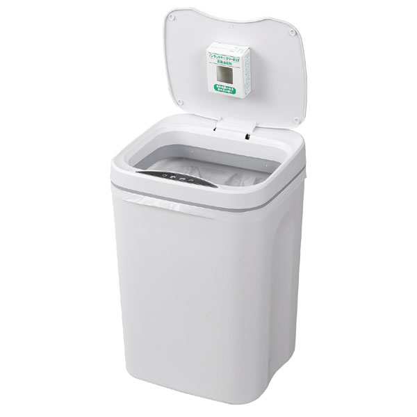 トリプルセンサー サニタリーボックス 消臭剤 消臭袋付き 自動開閉 おしゃれ 消臭 赤外線センサー プッ..