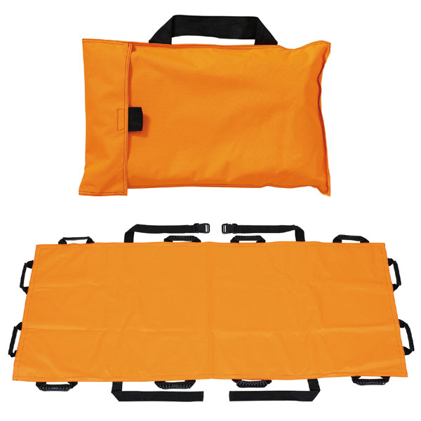 布製 担架 オレンジ 180cm×70cm 収納 折りたたみ コンパクト 収納袋付き 防災
