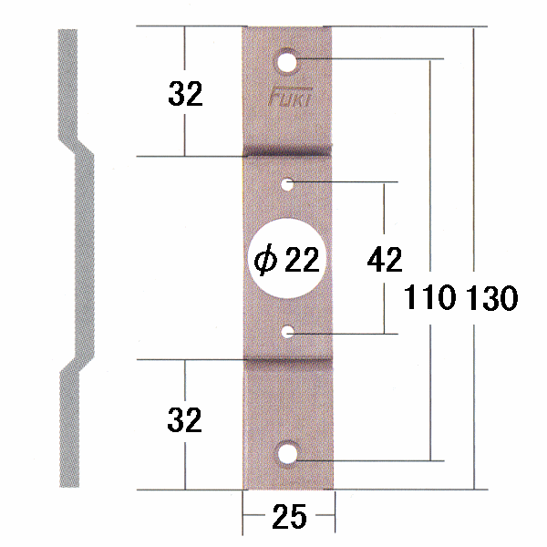 Rakuten - エスカッション（段差金具）　SS-6　円筒錠ラッチ取付用金具　材質：ステンレス　板厚：2.5　入数：1・10　2-M4用皿穴タップ穴