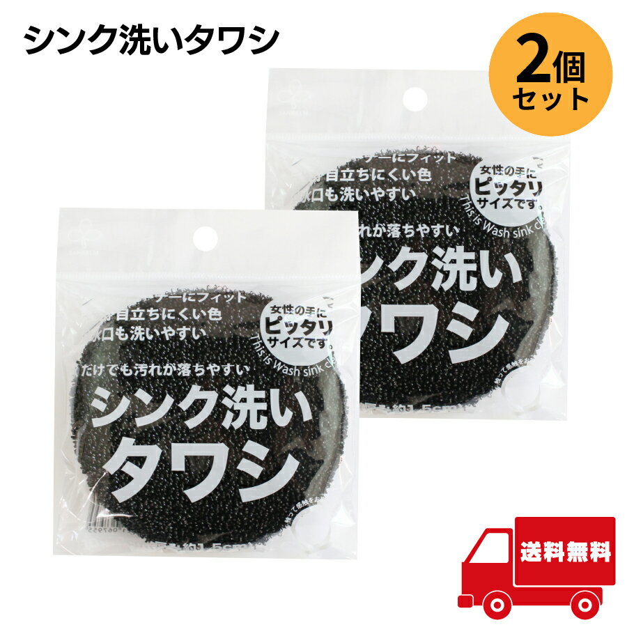 【2個セット】 サンベルム シンク洗いタワシ PETループ 収納吊りヒモ付き キッチンタワシ シンク掃除 ..