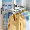 物干しスタンド 壁掛け洋服ラック ウォールハンガー 衣類用折りたたみ式ラックハンガー 隠し折りたたみハンガー、取り外し可能 物干し