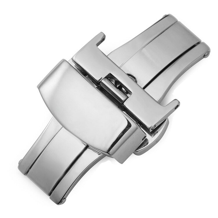 魚の鱗のパターン 尾錠 時計 ベルト 腕時計 バンド Dバックル 10/12/14/16/18/20/22/24MM プッシュ式 観音 開き ステンレス バタフライ 光沢 磨き 仕上げ