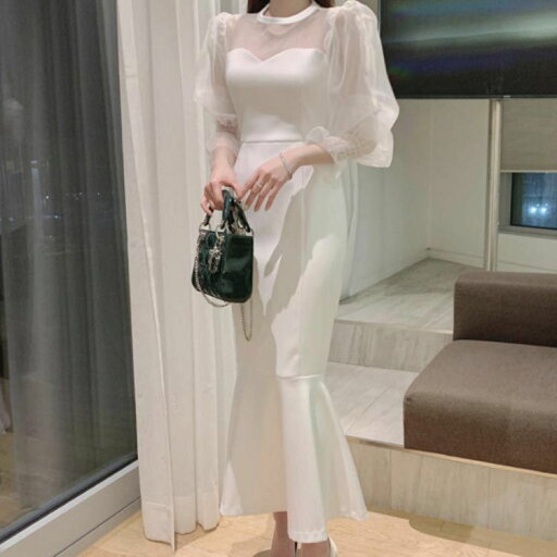 シースルーバルーンスリーブ パーティードレス ロング 韓国 お呼ばれ ドレス マーメイド ワンピース ロングワンピース 可愛い 結婚式 二次会 披露会 演奏会 同窓会 成人式 卒業式 謝恩会 ブラック ホワイト 20代 30代 40代 シースルーバルーンスリーブ パーティードレス ロング 韓国 お呼ばれ ドレス マーメイド ワンピース ロングワンピース 可愛い 結婚式 二次会 披露会 演奏会 同窓会 成人式 卒業式 謝恩会 ブラック ホワイト 20代 30代 40代