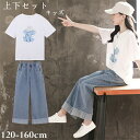 上下セット 女の子 子供 トップス キッズ ズボン パンツ 春服 夏服 120cm 130cm 140cm 150cm 160cm 発表会 結婚式 演奏会 キッ...
