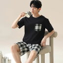 パジャマ 男性 メンズ 半袖 ルームウェア 夏 L XL 2L 3L 4L 大きいサイズ セットアップ Tシャツ ハーフパンツ 薄手 涼しい ポケット シ