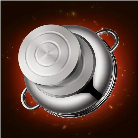 大容量ダブル構造ステンレススチール蒸し器セット、ガラス蓋付き - 一体型、厚手デザインでレストラン品質の料理 - 自宅料理愛好家向け