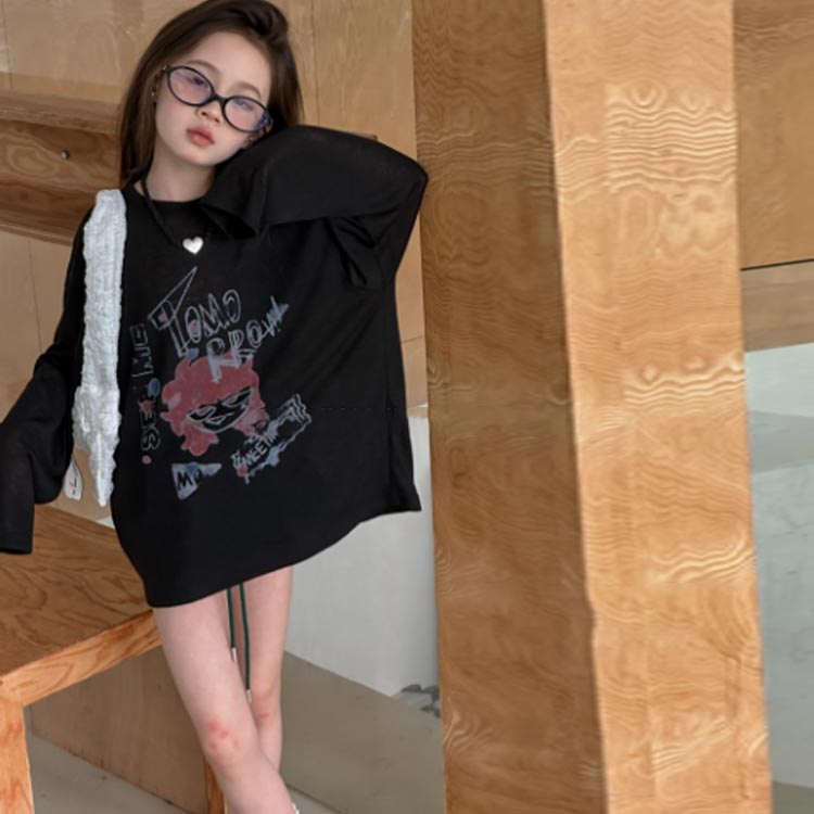 長袖Tシャツ ラッシュガード キッズ 長袖 ロング Tシャツ UVカット シアートップス 夏 春 ビックシルエット ロンT 無地 羽織り 子供 ベ