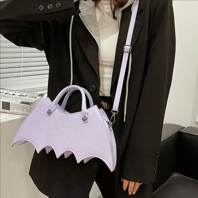 バッグ ショルダーバッグ 斜め掛けバッグ ロリータバッグ ハンドバッグ コウモリ ゴスロリ風 合革 PU カバン コウモリ形バッグ ハロウィンパーティー イベント 個性的 2wayバッグ ロリータファッション ロリータコーディネート 5色