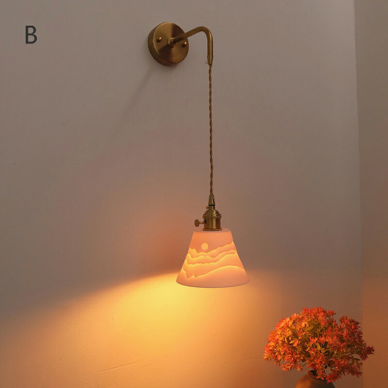 ブラケットライト 北欧 壁掛け照明 ウォールライト 玄関照明 壁掛けライト 照明器具レトロ おしゃれ 真鍮 セラミックス リビング 室内照明 階段 玄関灯 アンティーク 間接照明 和風 LED対応 傘形 洋室 ダイニング 照明 店舗 カフェ バー 寝室 書斎 食卓用 居間用 壁付け