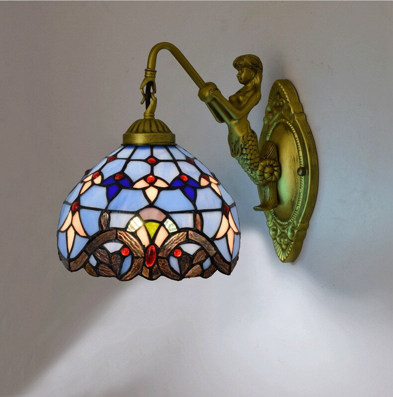 壁掛け照明 照明器具 北欧 照明 壁掛けライト ブラケットライト ステンドグラス 玄関照明 レトロ おし..