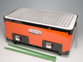 キンカ炭焼バーベキューコンロ角型「赤」