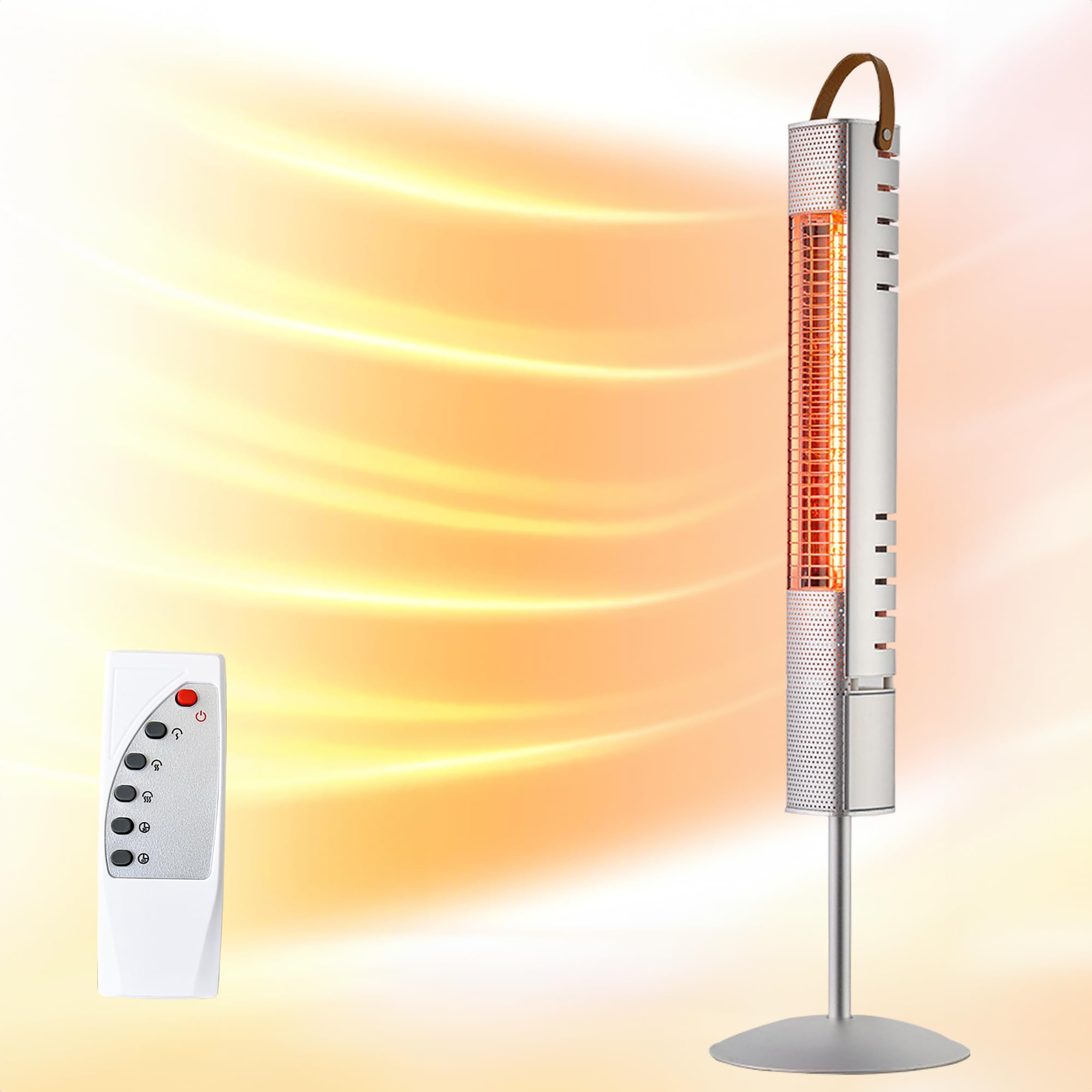 屋外 ハロゲン ヒーター パティオヒーター 自立型 IP65防水 3秒速暖 3段階の温度調整 600/900/1500W 過熱保護 転倒防止 高速暖房 屋外電気ヒーター 業務用ストーブ 業務用 家庭用 暖房 赤外線ストーブ 屋内、屋外用 暖房器具