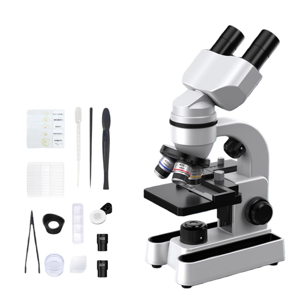 双眼生物顕微鏡、40〜1600 倍の倍率、インテリジェント補助照明、広角接眼レンズ、堅牢なボディ、3 つ..