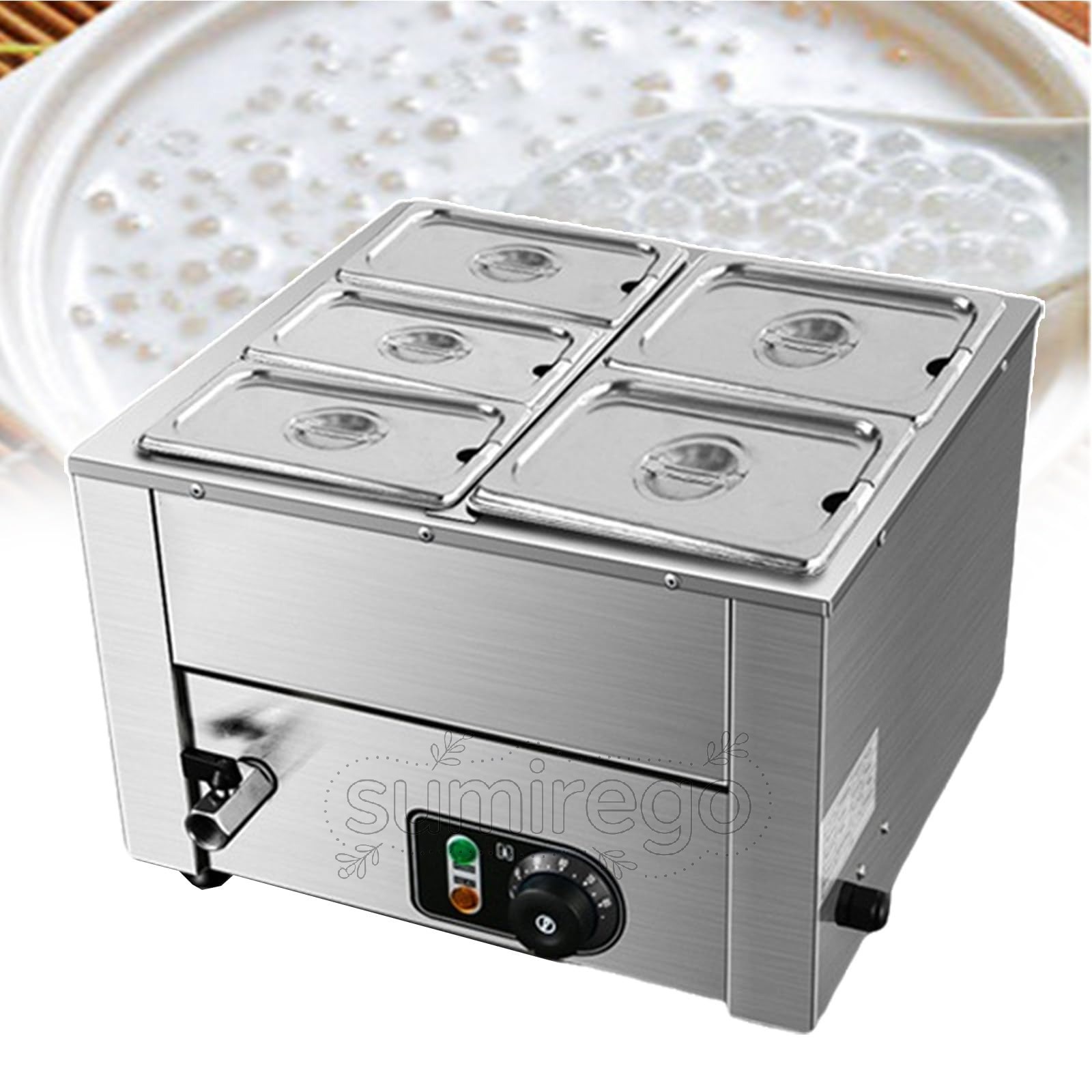 乐天商城 - 業務用電気フードウォーマー 30~85℃ 温度範囲、800W ステンレススチール製スチームテーブル ポータブルスチームテーブルフードウォーマー