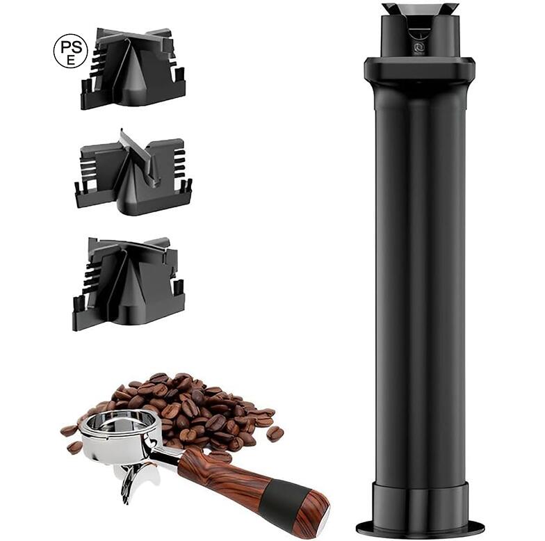 業務用コーヒーポルタフィルタークリーナー、30W電動自動ポルタフィルター洗浄機、3ブラシヘッド付き、..