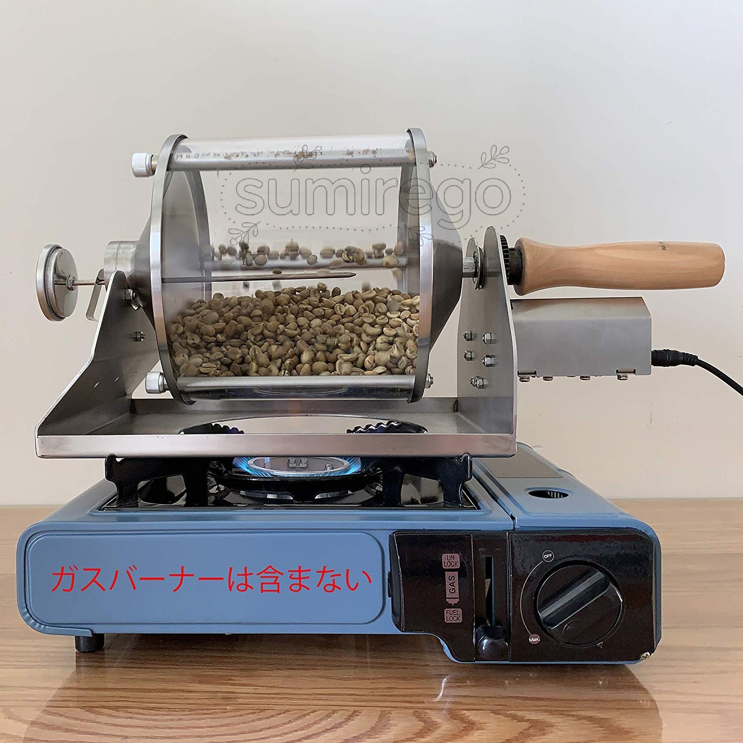 SUMIREGO楽天市場店のコーヒーロースター コーヒー焙煎機 小型業務用 家庭用 焙煎器 透明直火式 110V｜アングル2