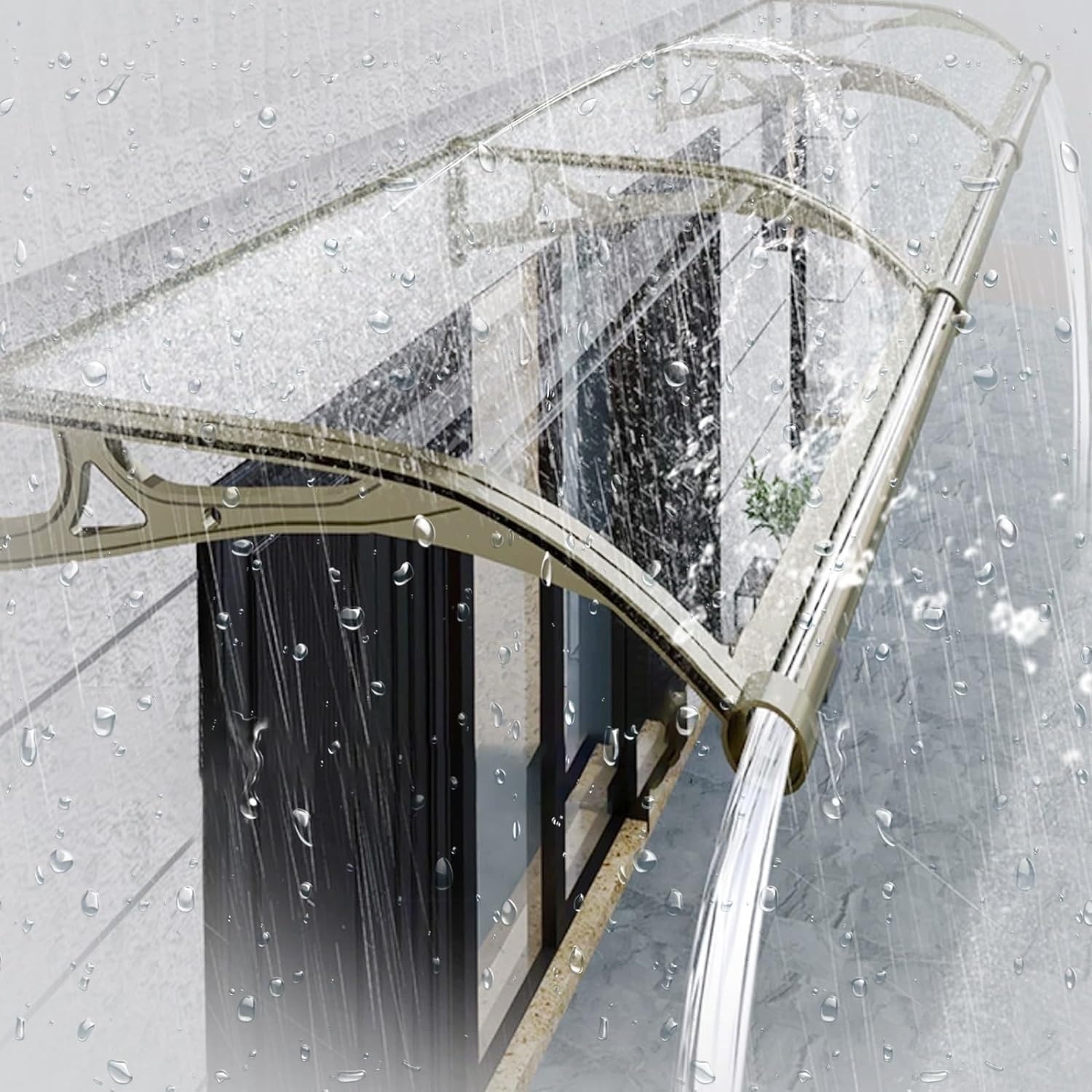 乐天商城 - ドア用ポリカーボネートキャノピー& - 紫外線保護 & 雨よけ玄関用 屋外パティオオーニング フルシート(L-24 L-39) - サンシェード カバー