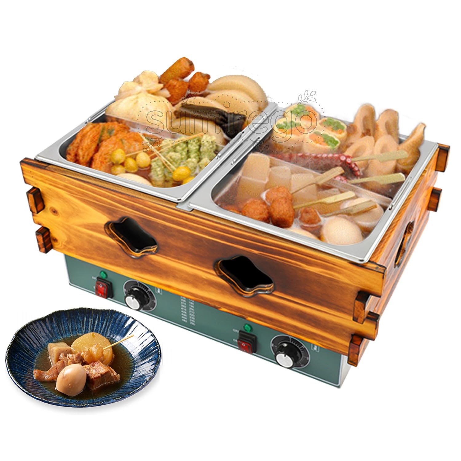 おでん鍋 18切り 電気おでん鍋 業務用 20L大容量 0-300℃温度調節可能 自動保温機能 仕切り鍋 ステンレス鋼 多用途おでん鍋 卓上型 中華火鍋 関東煮 火鍋 鍋料理 屋台/食堂/レストラン/コンビニ 業務用 家庭用 (18切り)