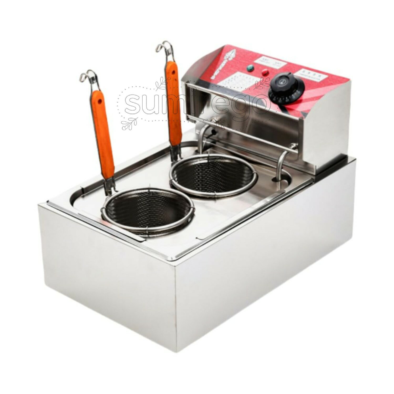 乐天商城 - 麺調理機、スープメーカー、電気式麺茹で器、ステンレス鋼製、卓上麺調理器、パスタマシン、空焚き防止装置内蔵、0℃-250℃調整可能、省エネ、うどん そば ラーメン おでん作り 防錆 お手入れが簡単 飲食店 家庭用 業務用 (2穴)