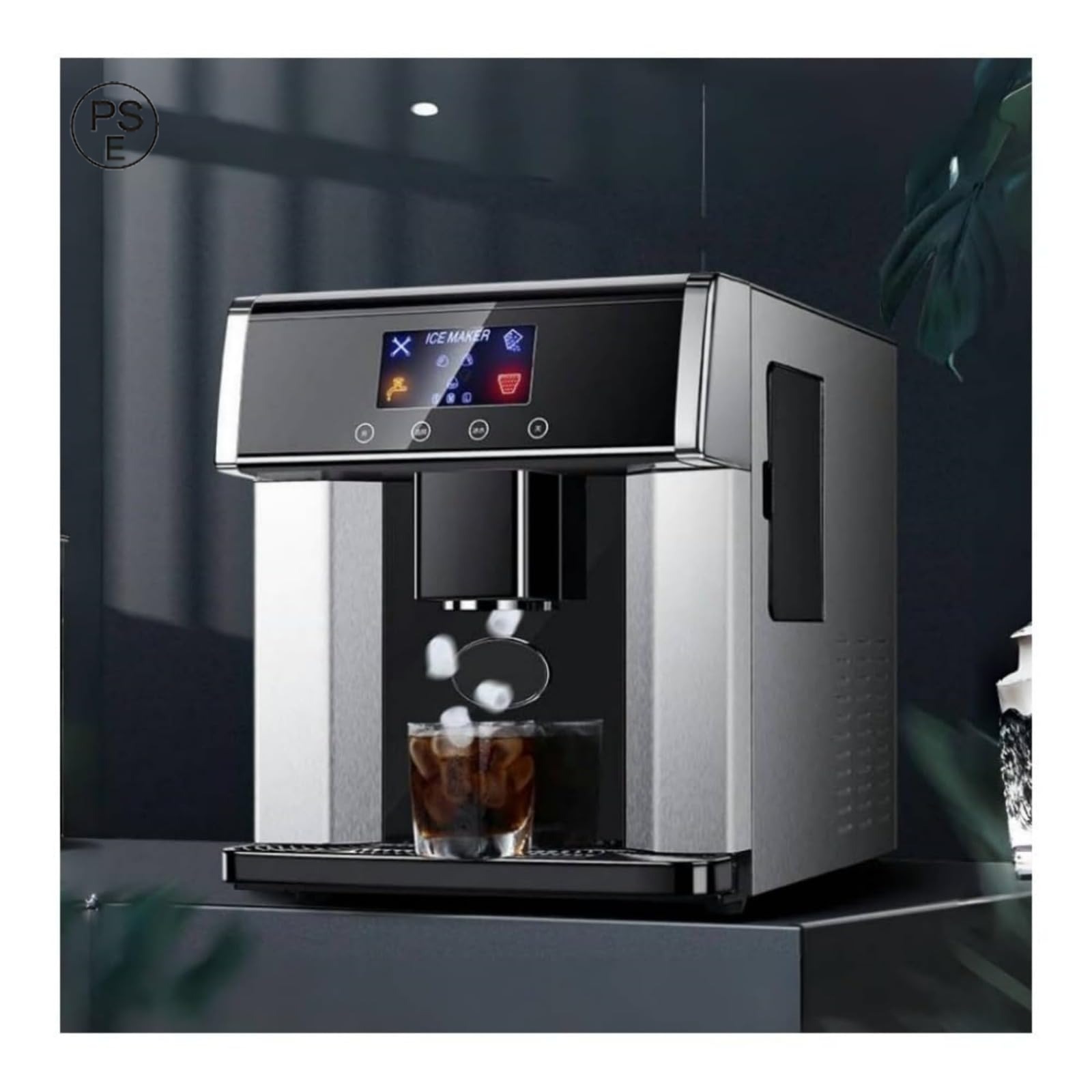 高速製氷機 家庭用／業務用 製氷機 洗浄 卓上 自動製氷機 タンク容量1.8L 大容量 簡単操作 最短6分 一度に10個氷 1日最大15kg 穴あきキャップ型氷 アイスメーカー ステンレス鋼 100v~120v 日本電圧対応 パーティー アルコール飲み物 (ブラック)