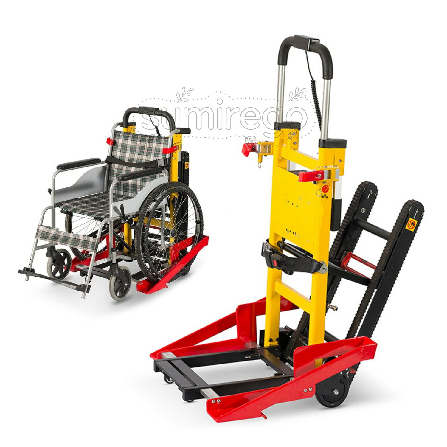 乐天商城 - 車椅子階段昇降機 電動車椅子 介護 高齢者障害者用 階段 上り 下り 多機能スロット搭載 転倒防止・反転省力 アルミ合金 軽量 折りたたみ可能 速度調整自在 車イス 補助自走