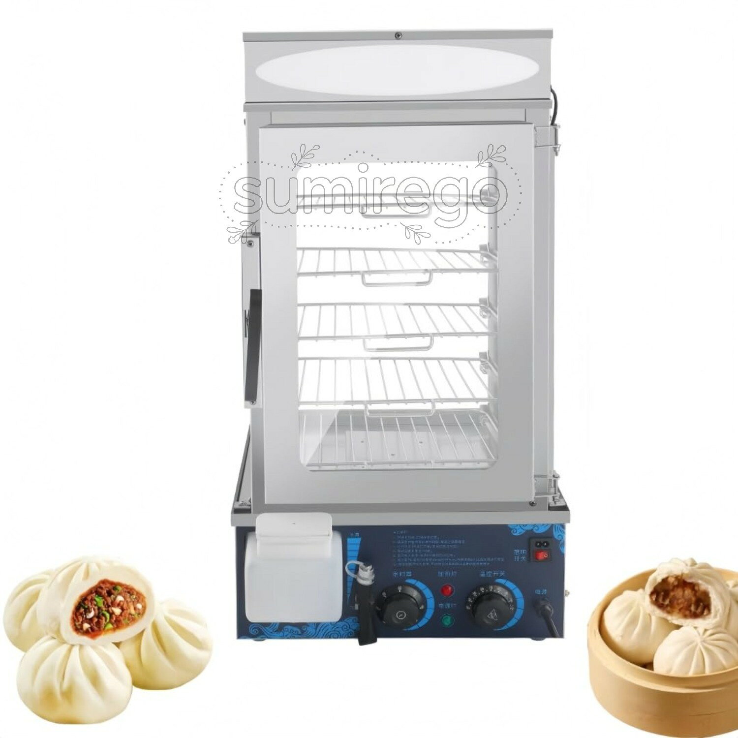 蒸し器 5段業務用肉まん機 110v 肉まんヒーター 30-110℃温度調節 ステンレス製多段蒸籠 朝食/コンビニ/食堂/店舗用 電気フードウォーマー 商業用プラグイン加熱 (5層 380*400*750MM)