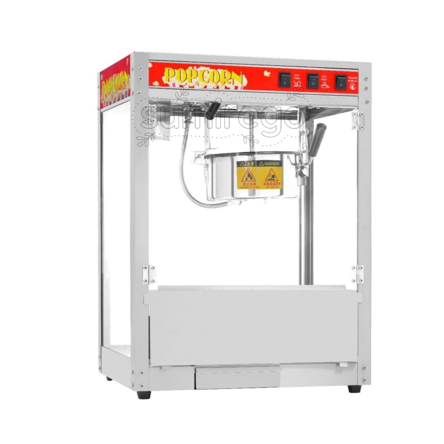 Rakuten - 業務用ポップコーンマシン、全自動小型電気加熱ポップコーンマシン、屋台向けバタフライ/球形ポップコーンマシン、ショッピングモール、映画館に最適、大容量、断熱構造、レストラン、ポップコーンショップなどに最適