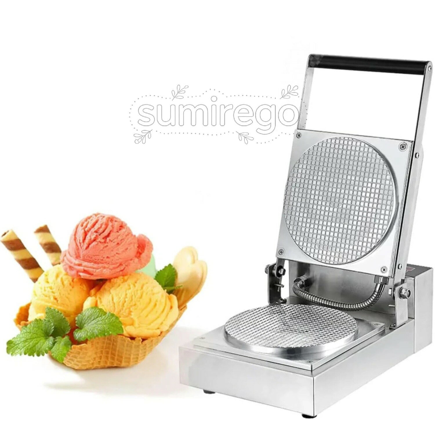 Waffle Makers - ワッフルメーカー 業務用アイスクリームコーンメーカー デジタルディスプレイ付き スマートワッフルコーンマシン 完璧な食感を実現 ベーカリーやデザートショップに最適