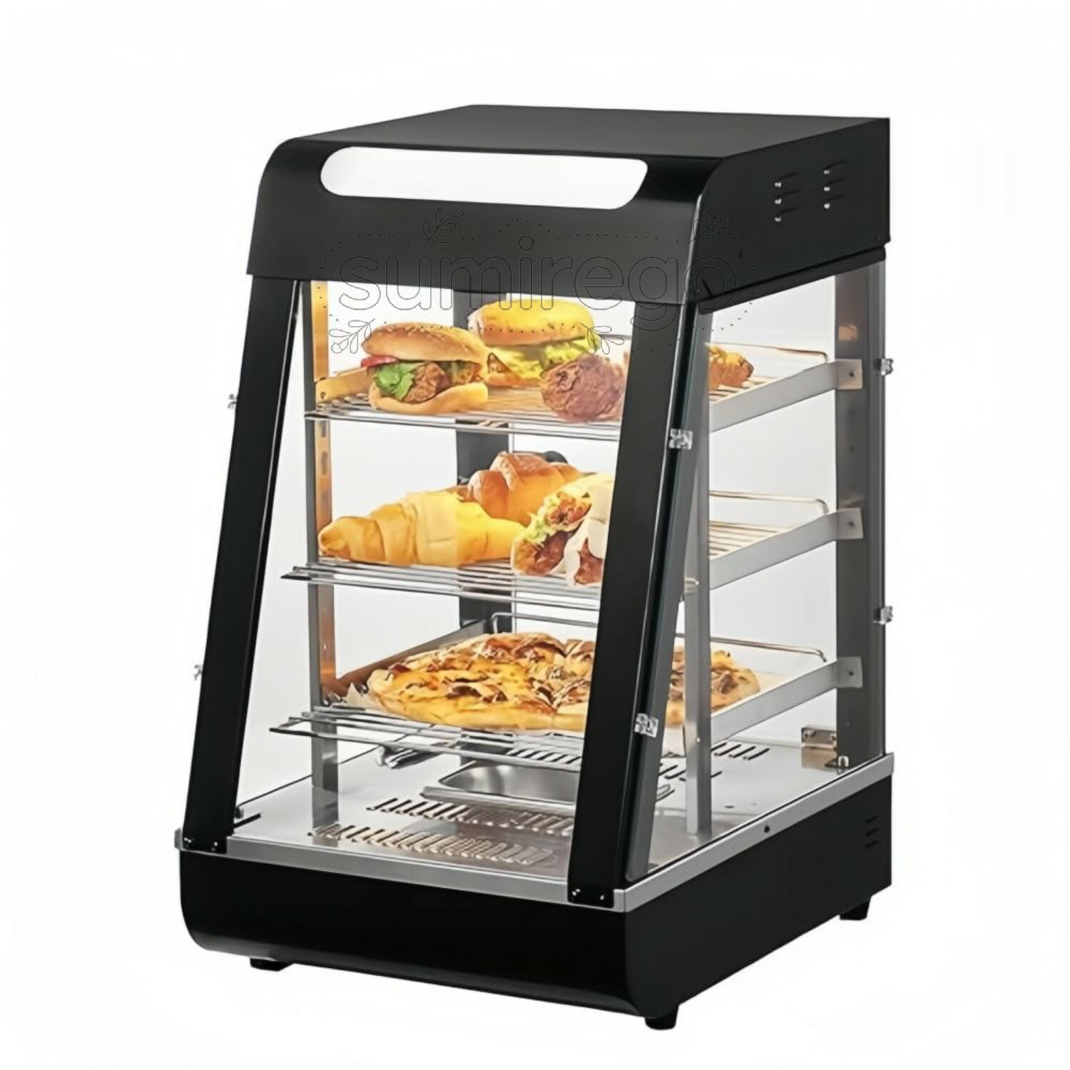 Rakuten - 業務用フードウォーマー、ホットフードショーケース、3層食品キャビネット、保温キャビネット、LED照明、強化ガラス、ベーカリー、スナックバー、コンビニエンスストア、バー、カフェなどで広く使用されています エッグタルト/ミートパイ/サンドイッチ