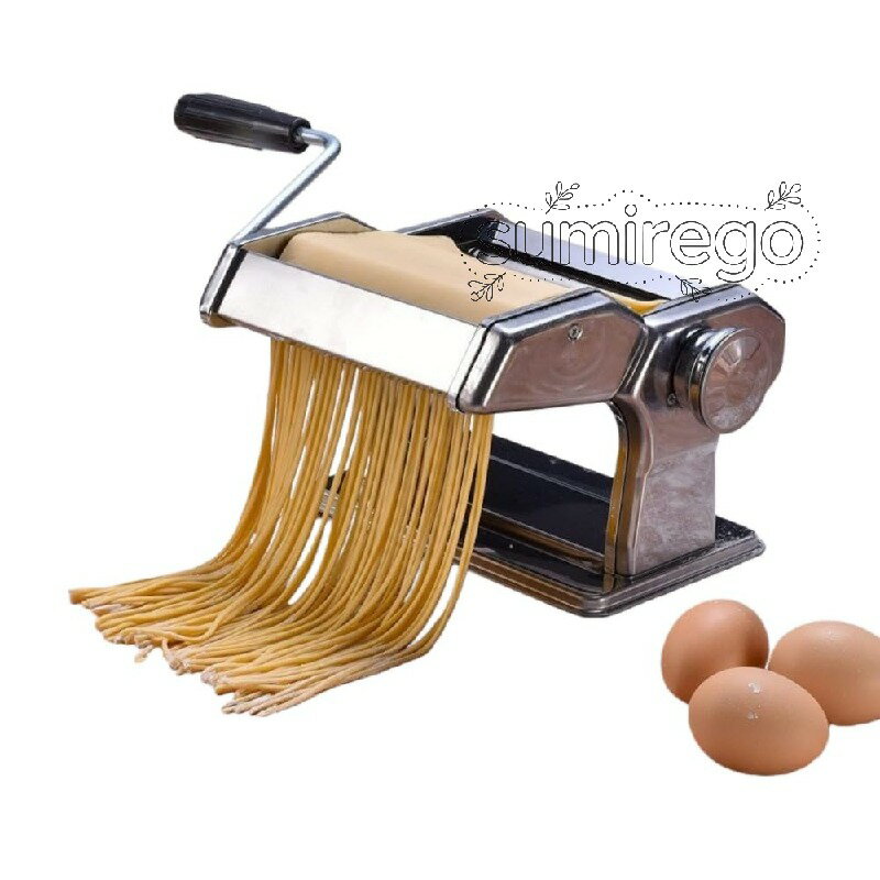 水洗える製麺機 パスタマシン そば打ち機 分離式 切り幅1.5mm 6mm厚さ幅調節可能 カッター お手入れ簡単 ローラーカッター式 食品級ステンレス製 うどん 餃子など (シルバー)