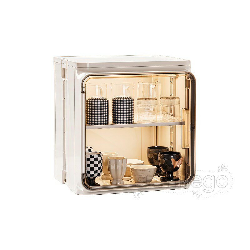 コップ収納 ウォーターカップオーガナイザー ロッカー 食器オーガナイザー 扉付き 防塵・防湿・防虫 多..