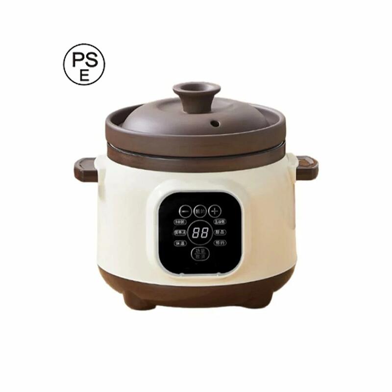 電気シチュー鍋、煮込みポット、全自動 紫粘土電気調理器、大容量 1.8 L/3.8 L、スマート操作パネル、多機能スープ鍋、料理の予約、保温、キッチン、家庭用、湯たんぽ粥 (3.8L)