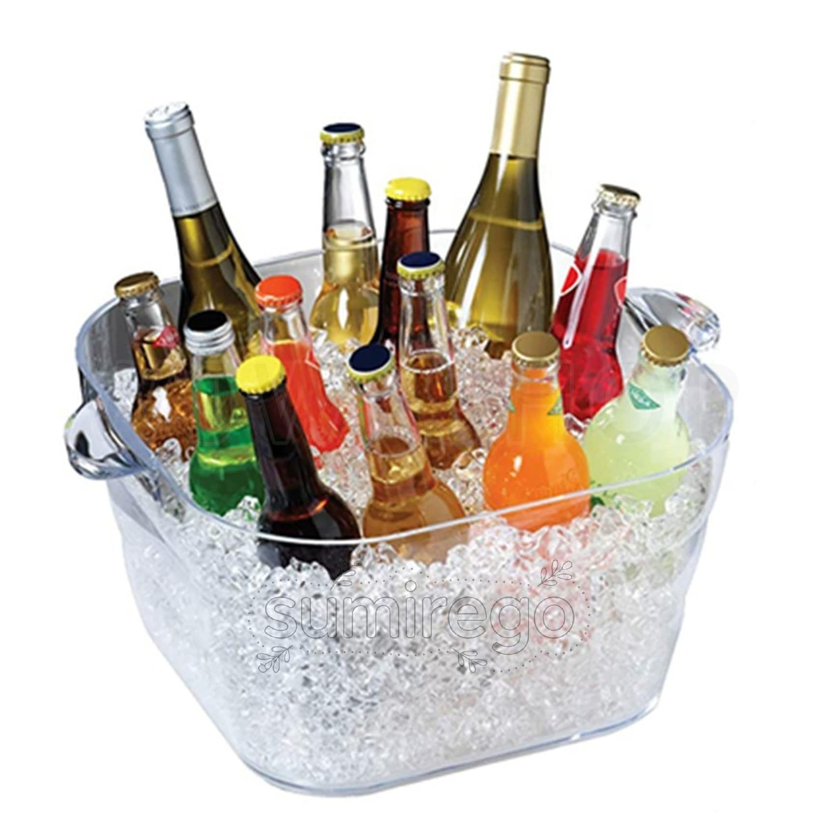 乐天商城 - ワインクーラー 大容量 PC製 シャンパンクーラー ボトルクーラーアイスペール 溶けない 氷入れ容器 カクテル 日本酒 シャンパン 焼酎保冷 アイスバケット ポータブル クリア 持ち手付き 家庭用 業務用 パーティー