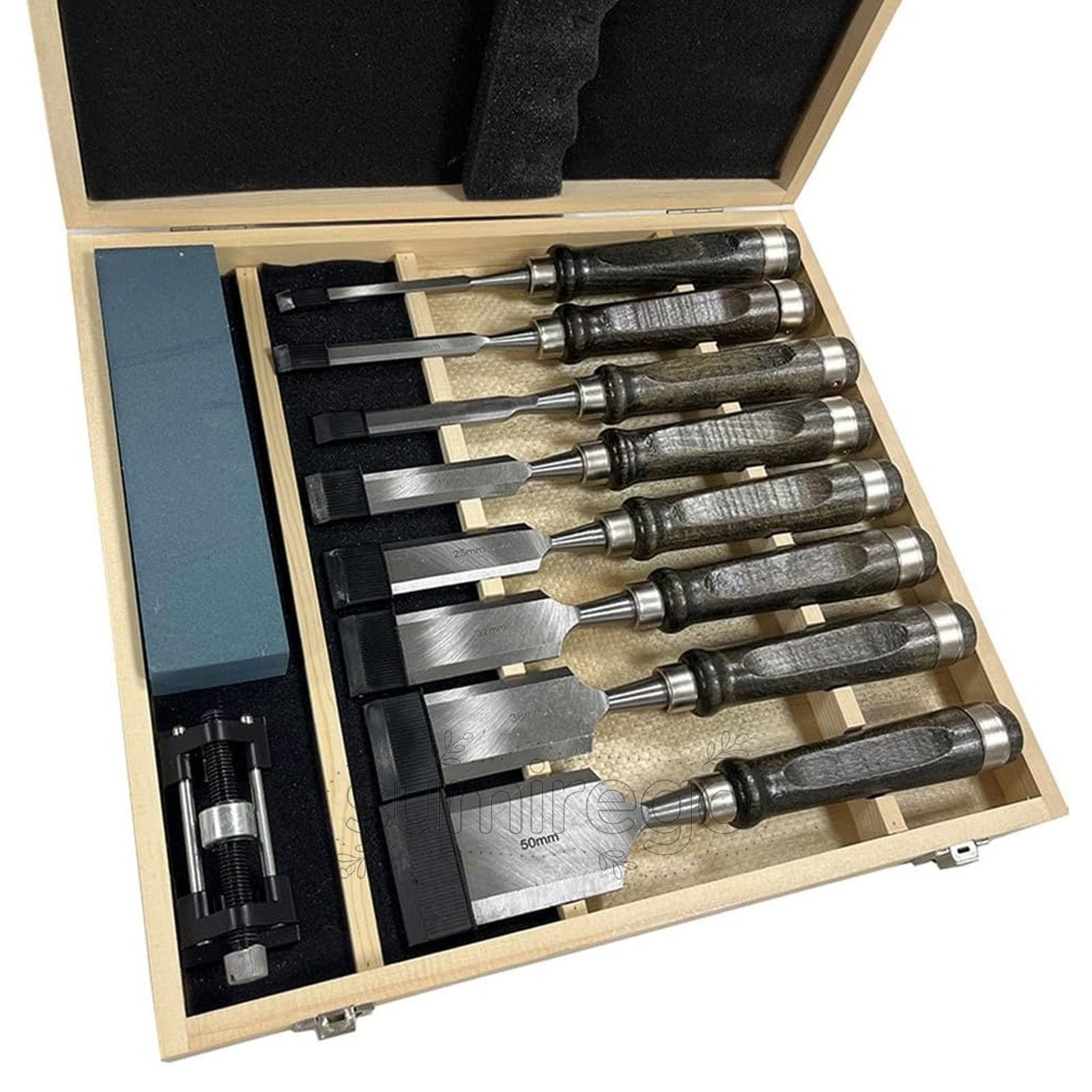 乐天商城 - 木工DIY用ノミツール ブラックウォールナット専門セットには両面砥石修正ストーンビットが含まれています 無垢材用​​ノミ 高耐久平ノミ 切れ味 プロ仕様の木工ツールセット
