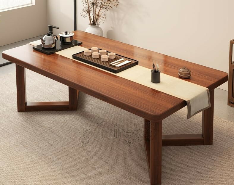 乐天商城 - 茶卓セット 無垢材 新中式 コンパクト ローテーブル お茶テーブル リビング 和モダン オフィス くつろぎ 日本茶 窓辺用 シートは付属していません