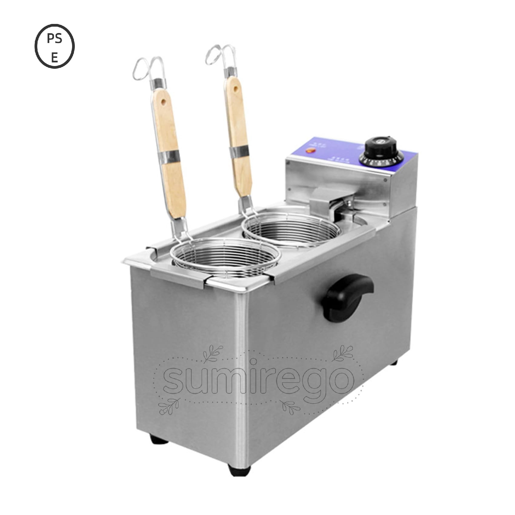 ゆで麺器 麺茹で器 ゆでめんき 卓上電熱ゆで麺炉 ステンレス両頭ゆで麺機湯粉炉 0~110℃ 調節可能な温度 空焚き防止装置内蔵 保温機能あり 省エネ 防錆 取り外し可能でお手入れが簡単 飲食店家庭用 業務用