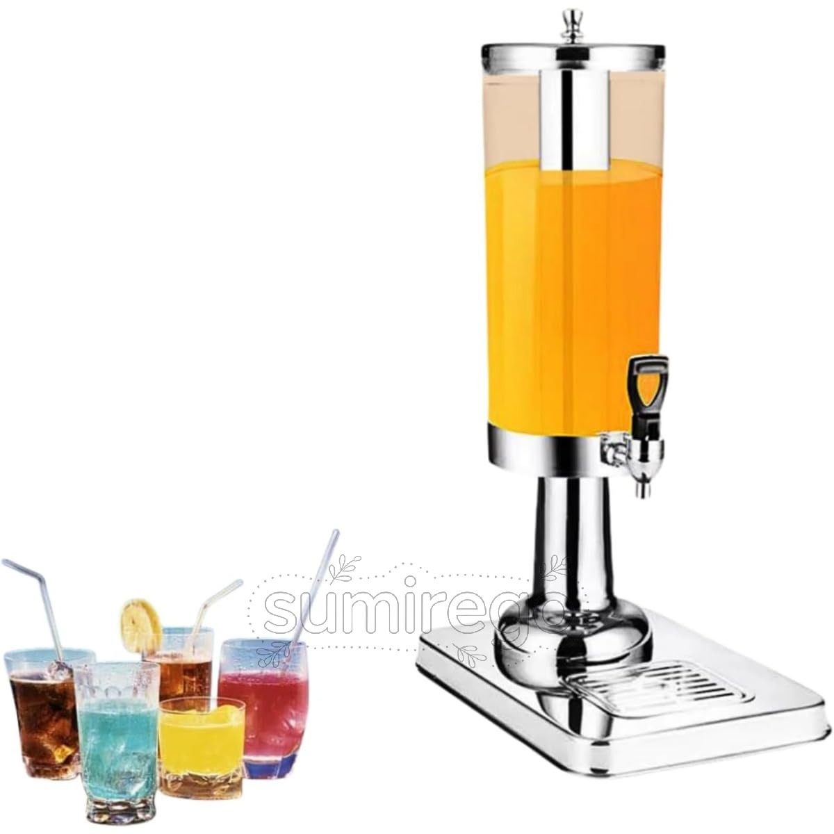 乐天商城 - ドリンクディスペンサージュースディスペンサー 飲料ディスペンサー ウォーターディスペンサー 飲料ディスペンサー ビジネス飲料ディスペンサー ステンレススチール 3L/6L/9L 大容量 蛇口付き 冷たい飲み物と温かい飲み物用 氷容器付き パーティーや日常使用