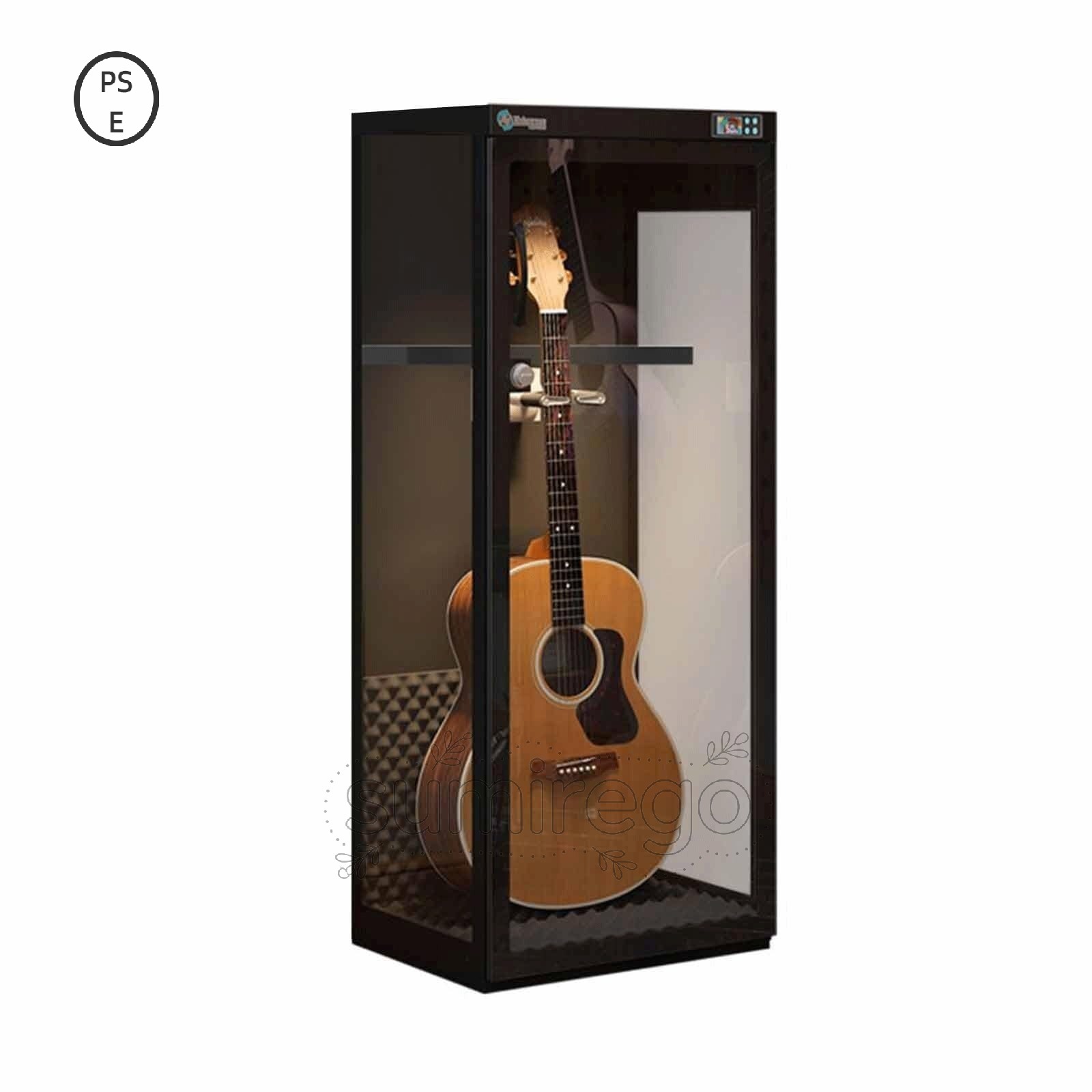 ギター防湿キャビネット ギター保管庫 バイオリン乾燥キャビネット110-240V デジタル制御防湿ボックス ベーシストウクレレ計装乾燥ボックス、恒湿メンテナンス加湿キャビネット 楽器収納キャビネット 楽器 電子防湿ボックス(300L)