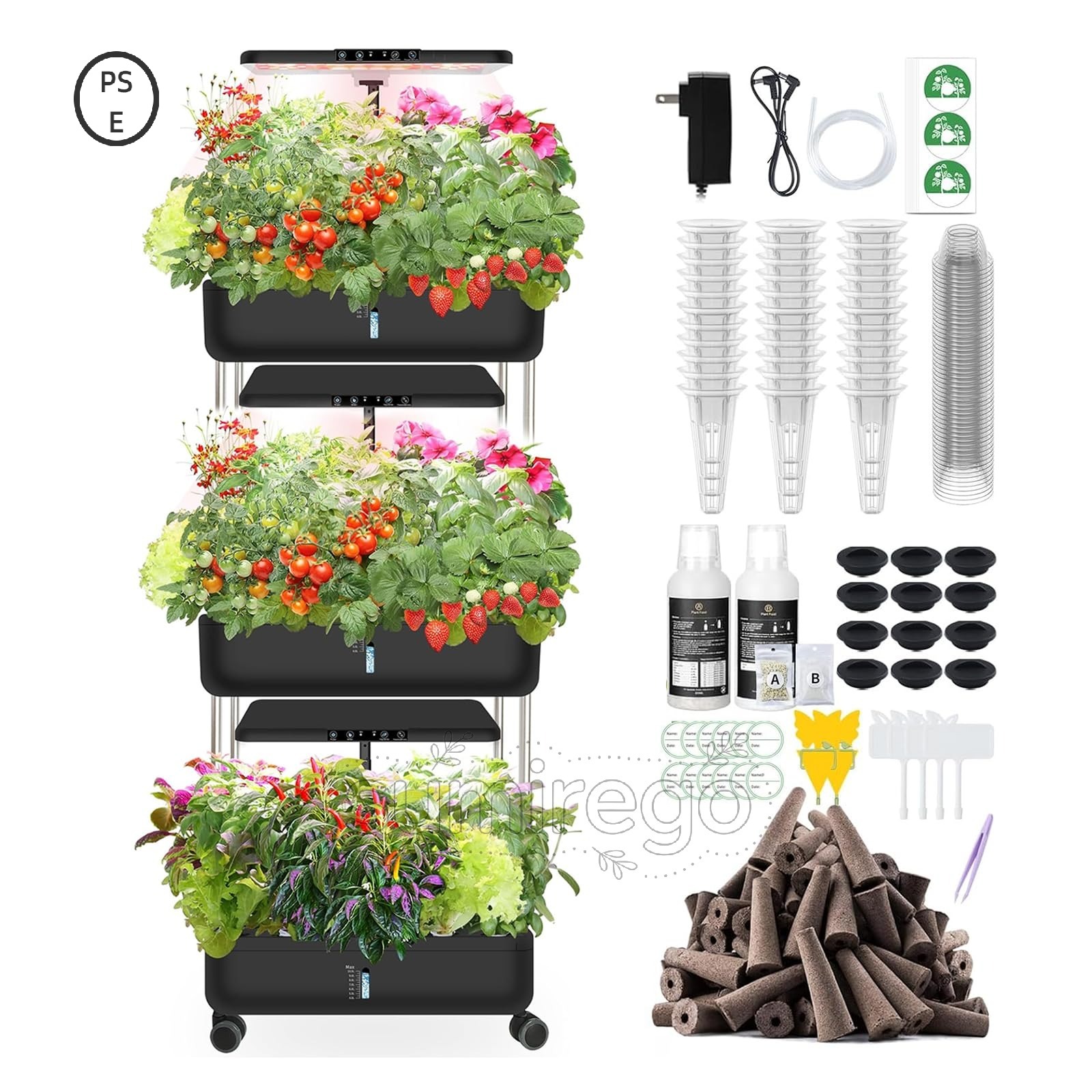 水耕栽培キット 野菜栽培セット 自宅用 70W 全スペクトル 植物育成ライト付き 多段独立設計 高さ調節可..