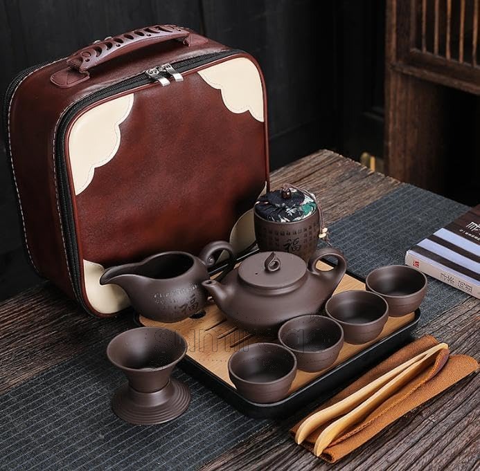 ティーセット 急須 茶器セット 湯呑みセット 陶器 ティーポットティーカップ 中国茶セット 茶器揃 収納バッグ付き 茶こし 旅行 お出かけ用 旅行ティーセットーカップシンプルな和風 お茶道具 和風急須 おしゃれ