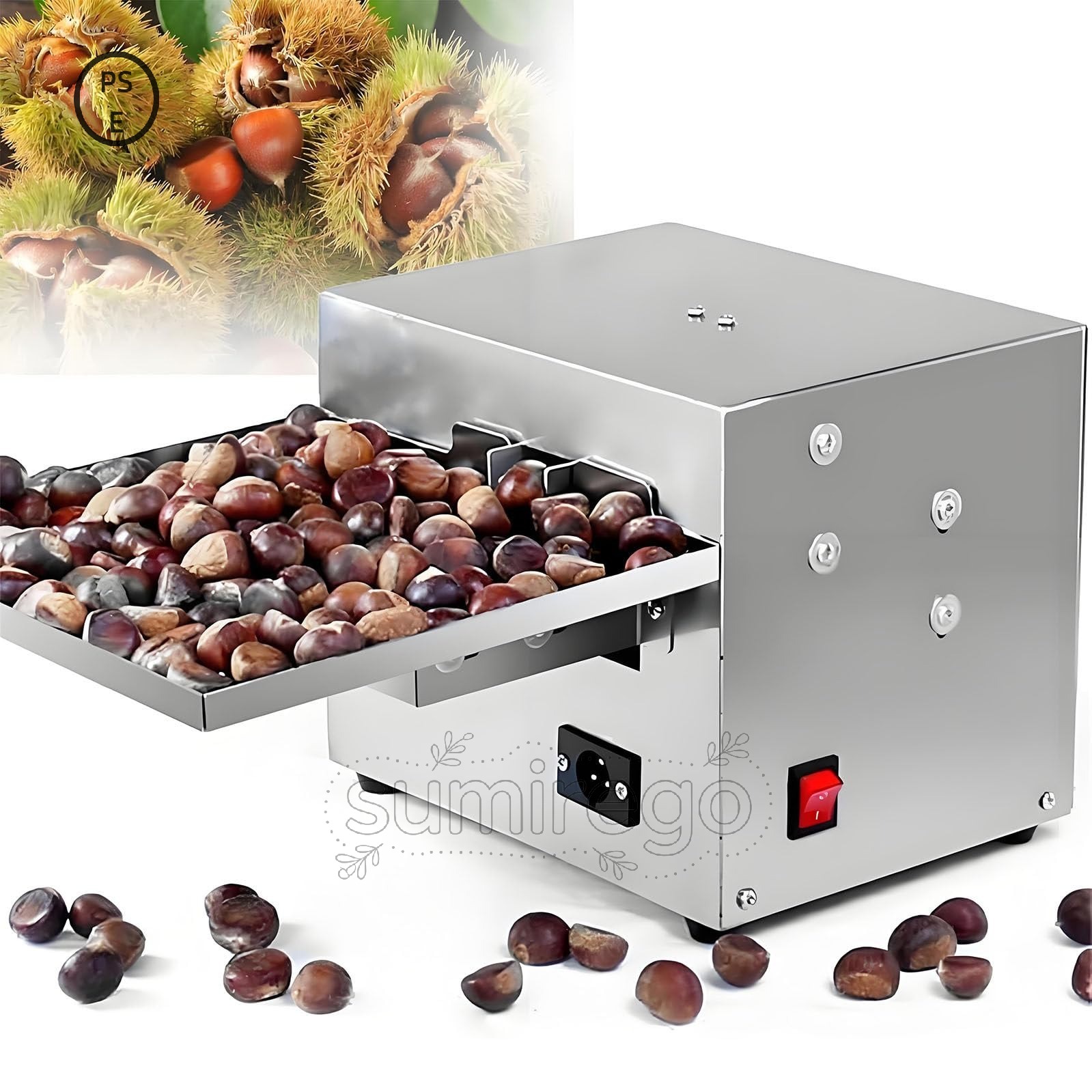 乐天商城 - 電動栗殻剥き機、60W自動栗ノッチング機、業務用栗殻剥き/開封機