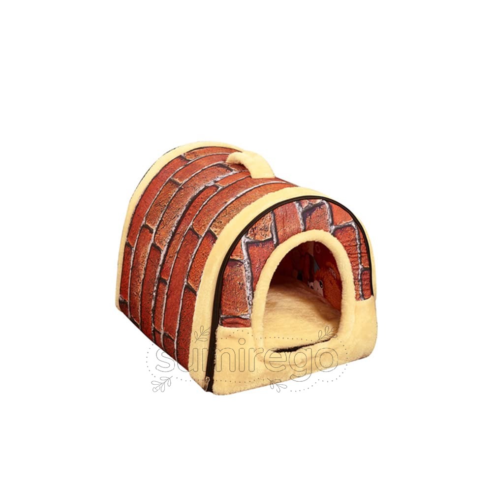 乐天商城 - 犬 ベッド 犬小屋 ペットハウス ドーム型 洗える 折りたたみ可 ペットベッド 猫用 ベッド クッション 室内用 ふわふわ かわいい オールシーズン クッション付き 犬 寝床 猫 小屋 テント 小 中型犬猫用（L）